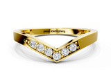 Yellow gold Chevron Pavé Round Diamond Twist Band_19
