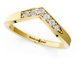 Yellow gold Chevron Pavé Round Diamond Twist Band_20