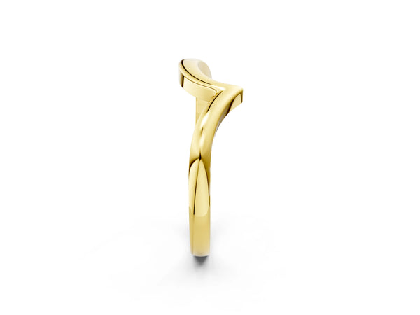 Yellow gold Chevron V-Shaped Contour Band