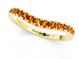 Yellow gold Citrine Pavé Curved Wedding Band_7