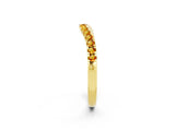 Yellow gold Citrine Pavé Curved Wedding Band_8