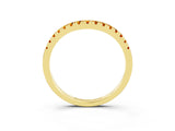 Yellow gold Citrine Pavé Curved Wedding Band_9