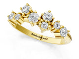 Yellow gold Cluster Diamond Round Cut White Gold Band with Prong Setting_22