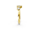 Yellow gold Cluster Diamond Round Cut White Gold Band with Prong Setting_23