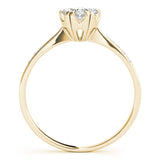 Yellow gold Cluster Radiant Diamond Pavé Band Flower Prong Setting Ring