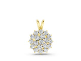 Yellow gold Cluster Round Diamond Prong-Set Pendant_6