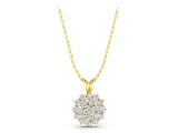 Yellow gold Cluster Round Diamond Prong-Set Pendant_7