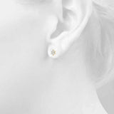 Yellow gold Cluster Round Diamond Stud Earrings_48