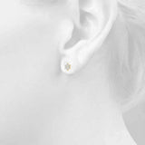 14K Yellow Gold 2.29 Carat E VS Cluster Round Diamond Stud Earrings