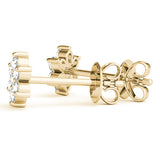 Yellow gold Cluster Round Diamond Stud Earrings_51