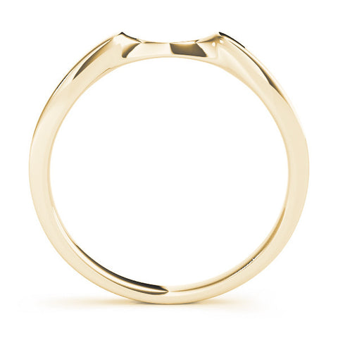 Yellow gold Contoured Solitaire Round Bezel Set Wedding Band 1