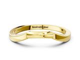 Yellow gold Contoured Solitaire Round Bezel Set Wedding Band_4