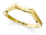 Yellow gold Contoured Solitaire Round Bezel Set Wedding Band_5