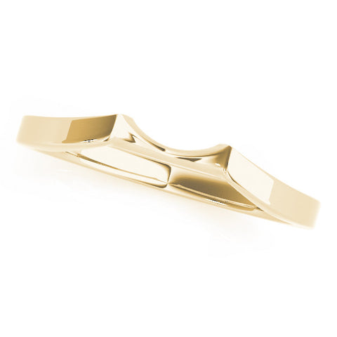 Yellow gold Contoured Solitaire Round Bezel Set Wedding Band