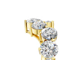 Yellow gold Curved Diamond Cluster Band - Round Stones, Split Shank, Prong Setting_21