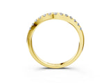 Yellow gold Curved Diamond Half Eternity Band with Round Cut Stones in Pavé Setting_7
