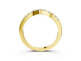 Yellow gold Curved Diamond Half Eternity Ring with Round Cut Stones and Shared Prong Setting_5