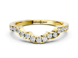 Yellow gold Curved Diamond Pavé Round-Cut Contour Band_9