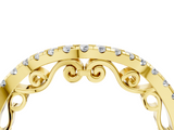 Yellow gold Curved Diamond Pavé Round Eternity Band with Shared Prong Setting_8