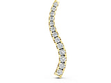 Yellow gold Curved Diamond Pendant with Round Stones in Prong Setting_3