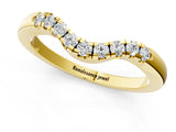 Yellow gold Curved Diamond Wedding Band with Round Cut Stones and Shared Prong Setting_3