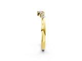 Yellow gold Curved Diamond Wedding Band with Round Cut Stones and Shared Prong Setting_4