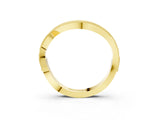 Yellow gold Curved Milgrain Round Diamond Pavé Wedding Band_17