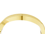 Yellow gold Curved Milgrain Round Diamond Pavé Wedding Band_18