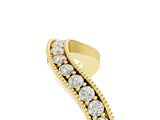 Yellow gold Curved Milgrain Round Diamond Pavé Wedding Band_19