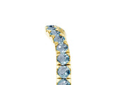 Yellow gold Curved Pavé Round Aquamarine Wedding Band with Shared Prong Setting_11