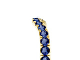 Yellow gold Curved Pavé Round Blue Sapphire Wedding Band with Shared Prong Setting_11