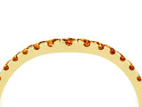 Yellow gold Curved Pavé Round Citrine Wedding Band with Shared Prong Setting_10