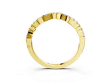 Yellow gold Curved Pavé Round Diamond Eternity Band with U-Prong Setting_7