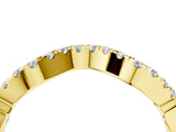 Yellow gold Curved Pavé Round Diamond Eternity Band with U-Prong Setting_8