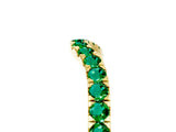 Yellow gold Curved Pavé Round Emerald Wedding Band with Shared Prong Setting_11