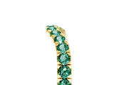 Yellow gold Curved Pavé Round Green Sapphire Wedding Band with Shared Prong Setting_11
