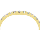 Yellow gold Curved Pavé Round Moissanite Wedding Band with Shared Prong Setting_10