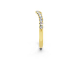 Yellow gold Curved Pavé Round Moissanite Wedding Band with Shared Prong Setting_8