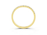 Yellow gold Curved Pavé Round Moissanite Wedding Band with Shared Prong Setting_9