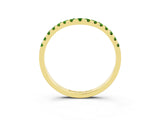 Yellow gold Curved Pavé Round Peridot Wedding Band with Shared Prong Setting_9