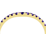 Yellow gold Curved Pavé Round Tanzanite Wedding Band with Shared Prong Setting_10