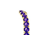 Yellow gold Curved Pavé Round Tanzanite Wedding Band with Shared Prong Setting_11