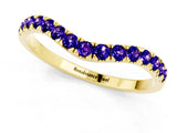 Yellow gold Curved Pavé Round Tanzanite Wedding Band with Shared Prong Setting_7