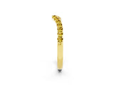 Yellow gold Curved Pavé Round Yellow Sapphire Wedding Band with Shared Prong Setting_20