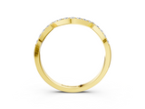 Yellow gold Curved Pave Round Diamond Contour Band with Shared Prong Setting_3