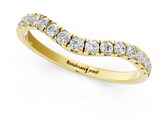 Yellow gold Curved Pave Round Diamond Wedding Band with Shared Prong Setting_102