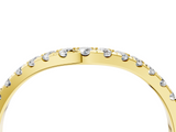 Yellow gold Curved Pave Round Diamond Wedding Band with Shared Prong Setting_105