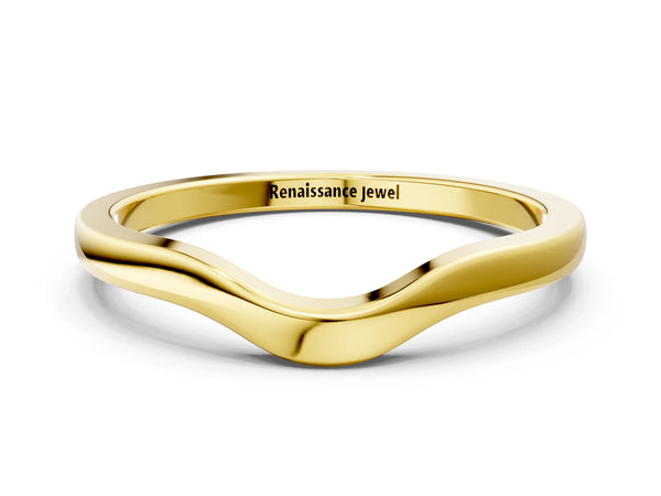 Yellow gold Curved Plain Band