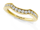 Yellow gold Curved Round Diamond Band with Milgrain Pavé Setting_5