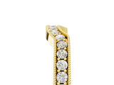 Yellow gold Curved Round Diamond Band with Milgrain Pavé Setting_9